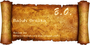 Baluh Orsika névjegykártya